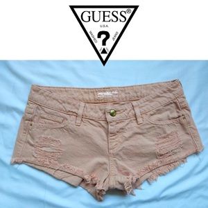 GUESS Ripped Jean Shorts